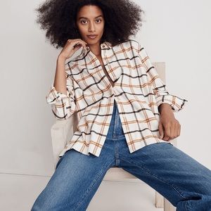 Madewell Flannel Oversized Boyfriend Shirt in Plaid NI008